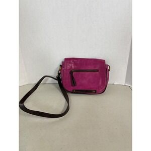 Tignanello‎ Pink Leather Crossbody Bag Tassel Zip Pocket Adjustable Strap